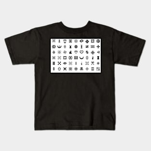 ADRINKRA PATTERN - BLACK AND WHITE Kids T-Shirt